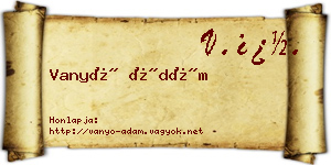 Vanyó Ádám névjegykártya